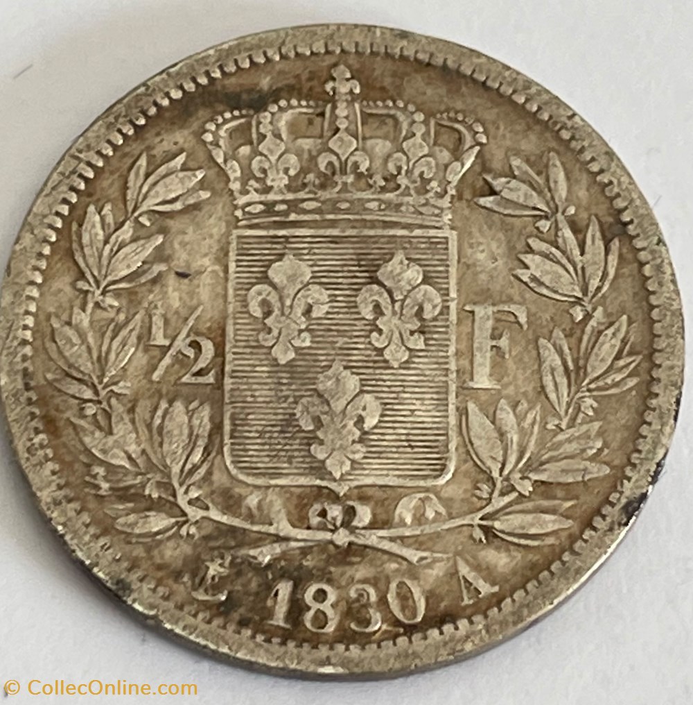 monnaies monde france 1 2 franc charles x 1830 paris