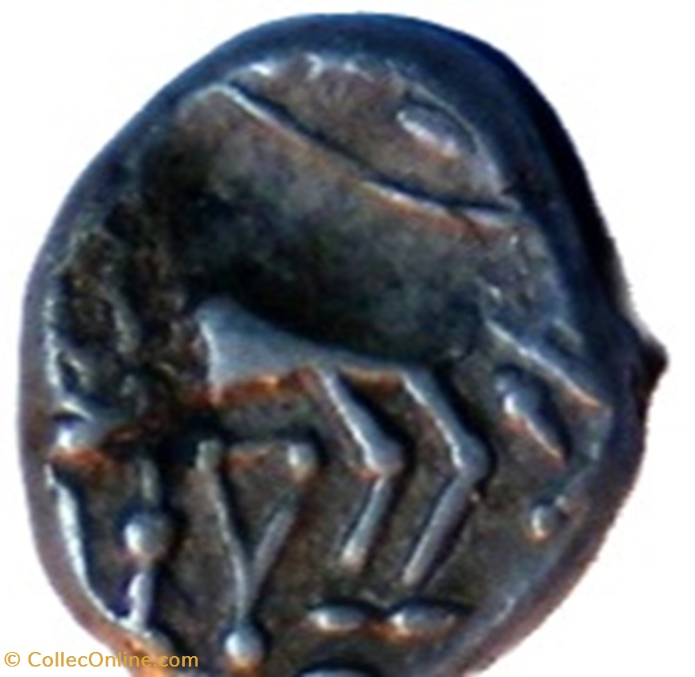 Quinaire KALETEDOY, au delta renversé monnaies antiques celtes quinaire kaletedoy au delta renverse