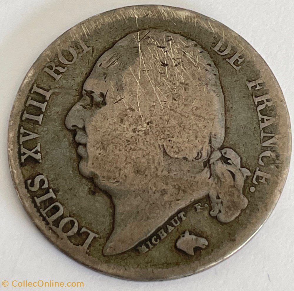 1 franc Louis XVIII 1820 Perpignan monnaies monde france 1 franc louis xviii 1820 perpignan