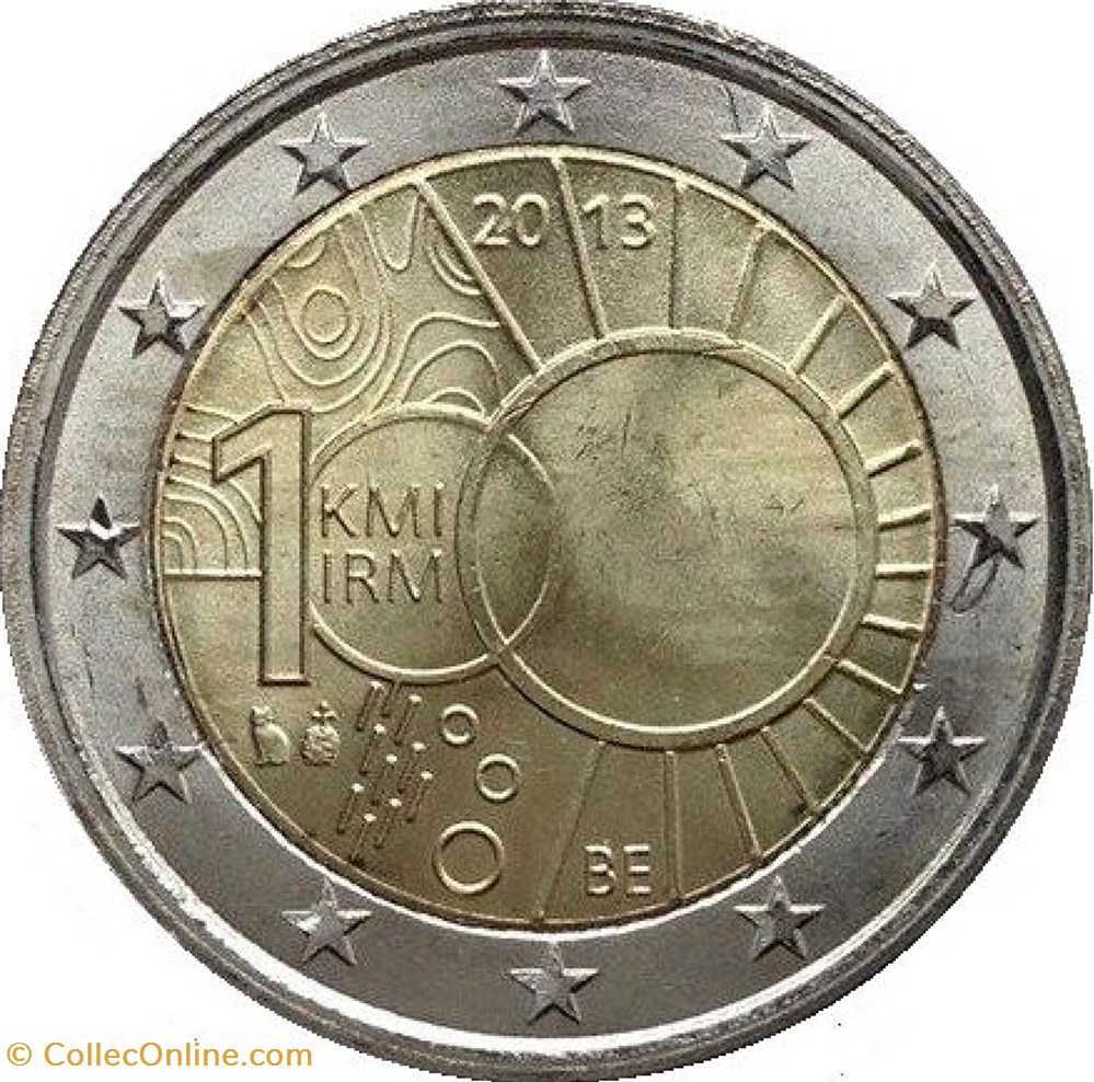 monnaies 2 euros 100e anniversaire de institut royal meteorologique de belgique 2013