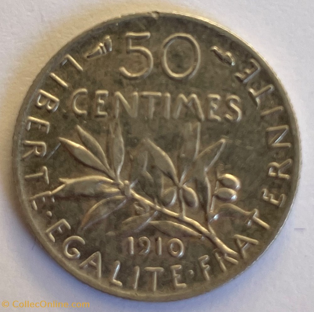 monnaies monde france 50 centimes semeuse 1910