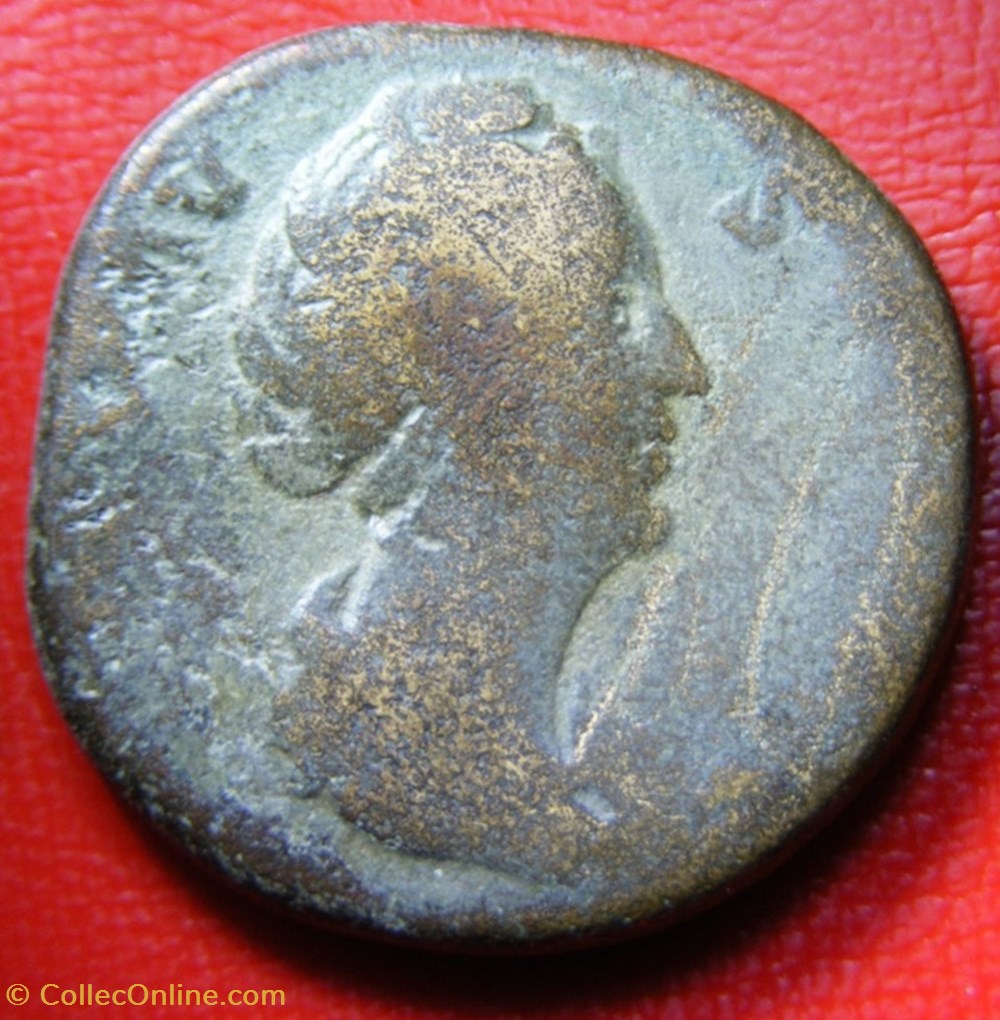 Sesterce - Faustine l'Ancienne - AVGVSTA S C monnaies antiques romaines imperiales et republicaines sesterce faustine ancienne avgvsta s c