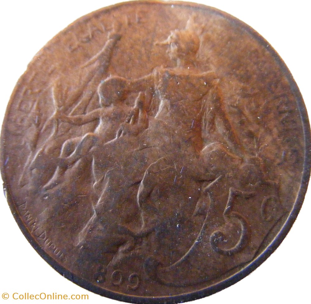 5 centimes Daniel-Dupuis 1899 monnaies monde france 5 centimes daniel dupuis 1899