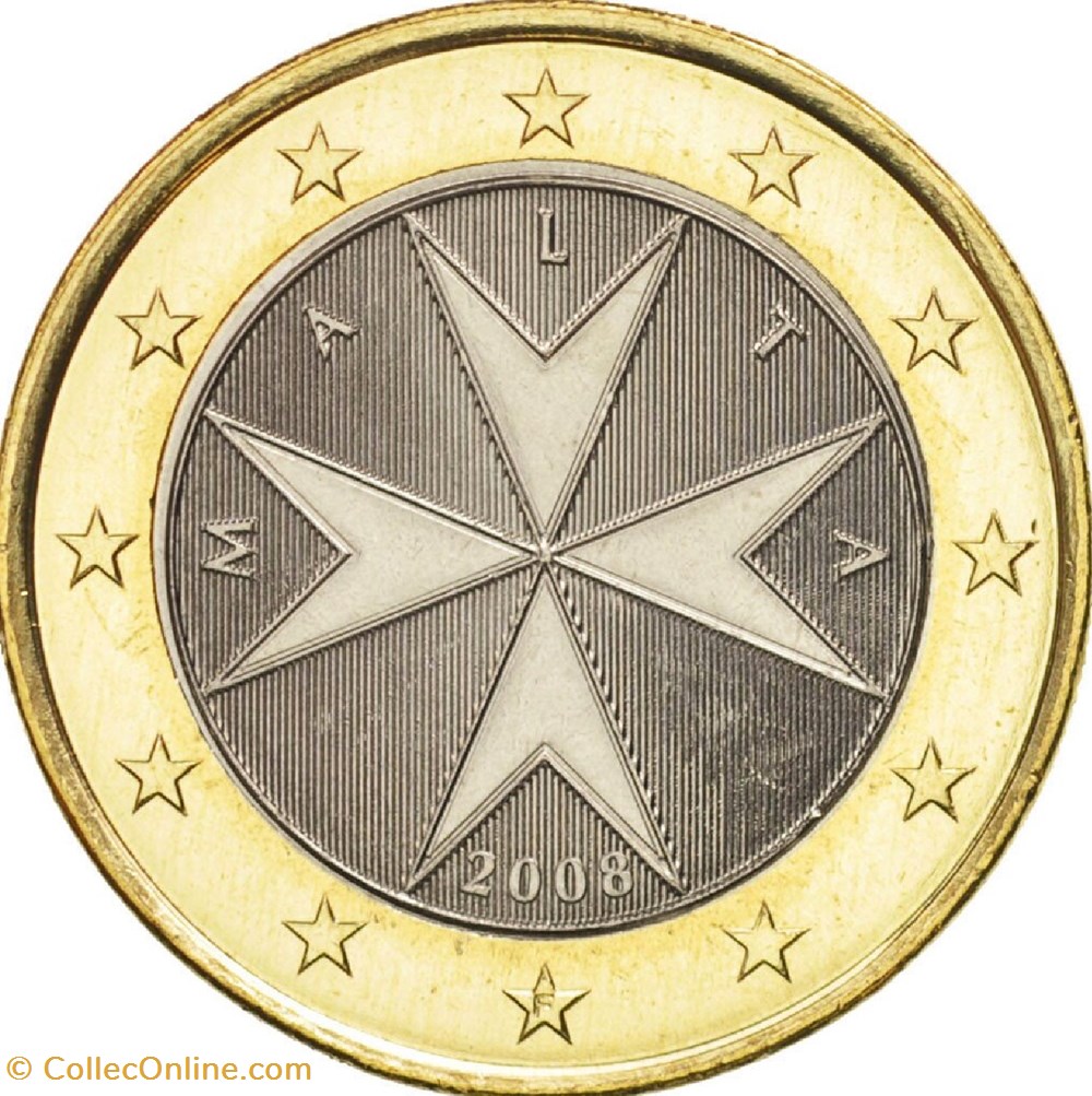 monnaies euros a malte 1 euro 2008