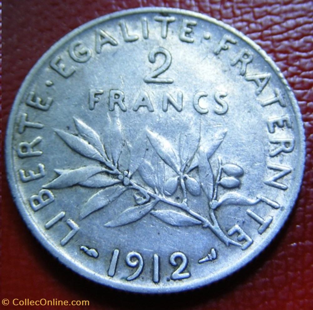 2 francs Semeuse 1912 monnaies monde france 2 francs semeuse 1912