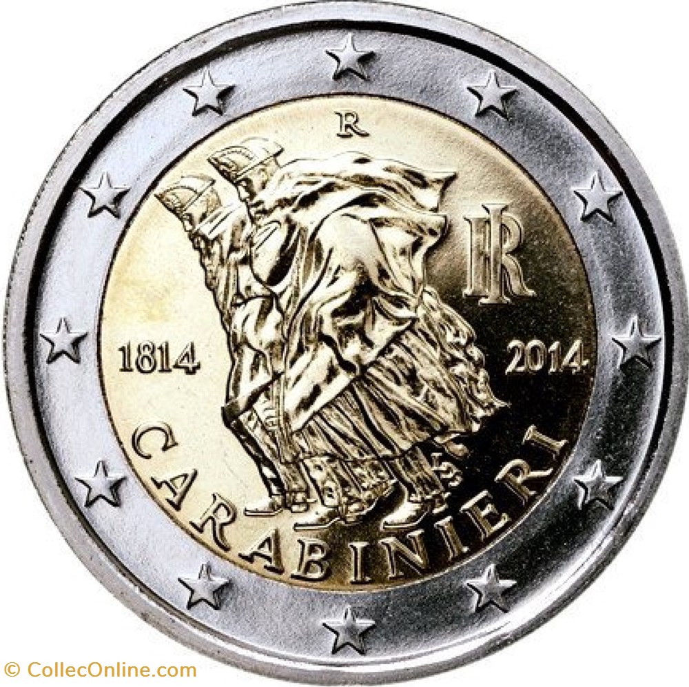 2 Euros 200e anniversaire des Carabinier 2014 monnaies italie 2 euros 200e anniversaire des carabinier 2014
