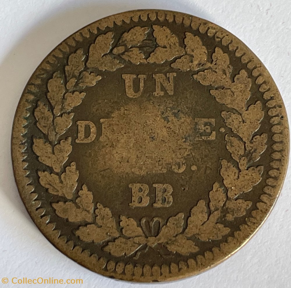 1 décime Louis XVIII Au L couronné 1815 Strasbourg monnaies monde france 1 decime louis xviii au l couronne 1815 strasbourg