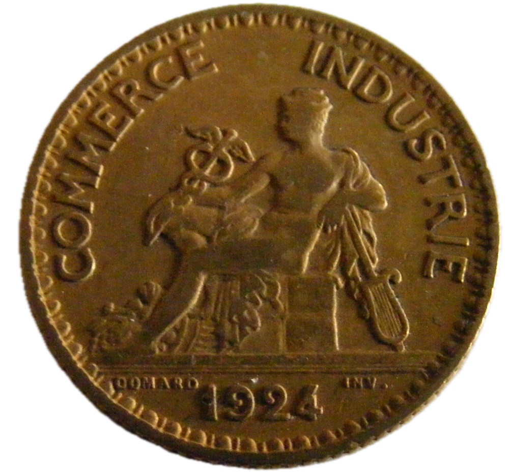 1 Franc Chambres de commerce 1924 monnaies monde france 1 franc chambres de commerce 1924
