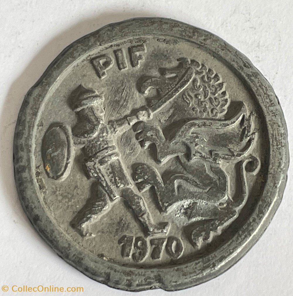 Jeton PIF- Soldat et dragon monnaies paranumismatique jetons poids jeton pif soldat et dragon