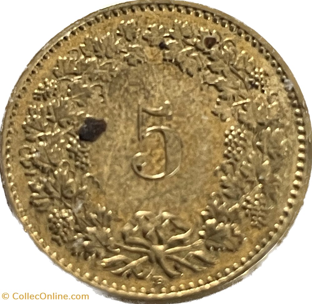 monnaies monde suisse 5 centimes tete de libertas 2012