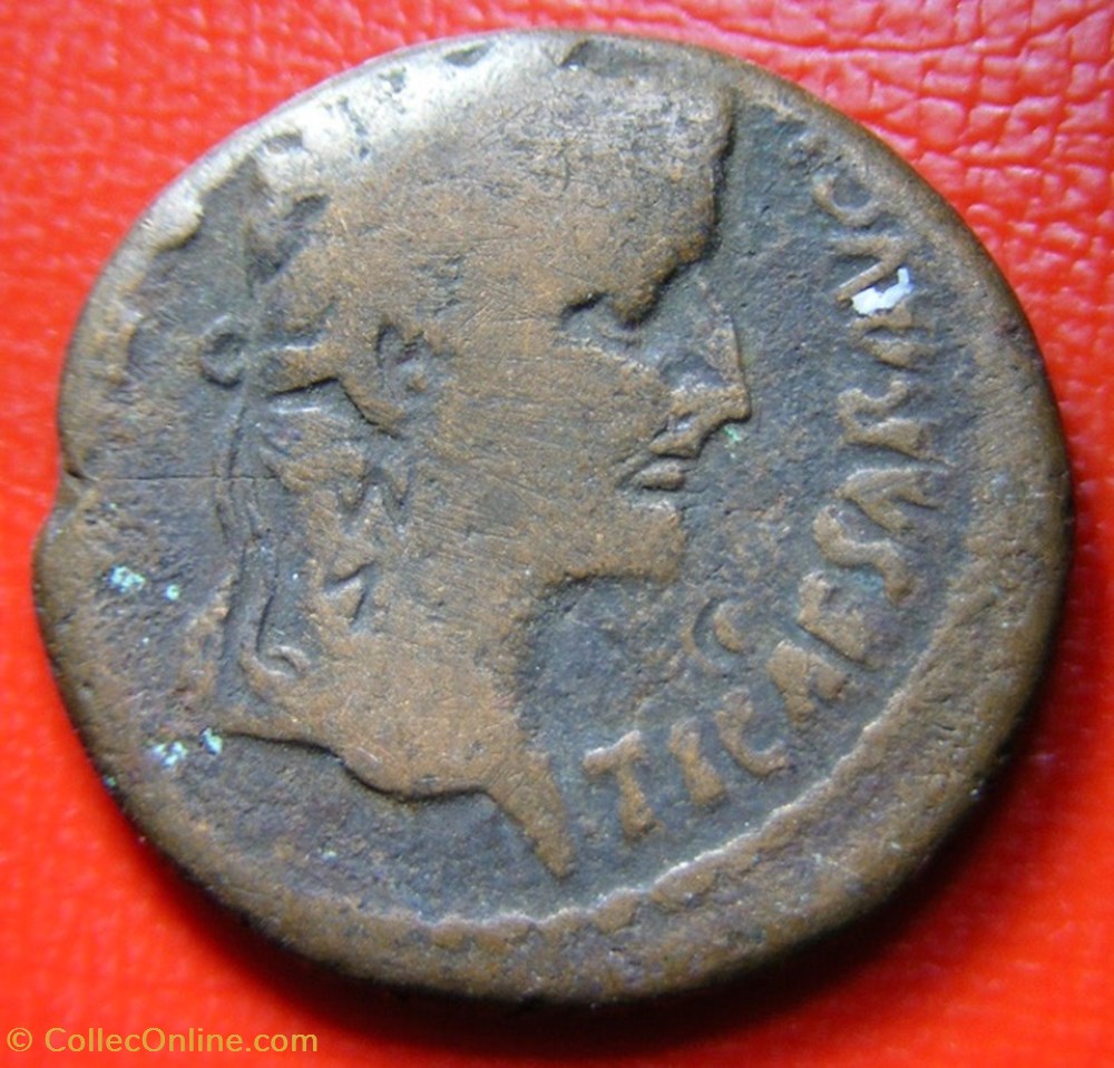 Semis TIBÈRE ROM ET AVG monnaies antiques romaines imperiales republicaines semis tibere rom et avg