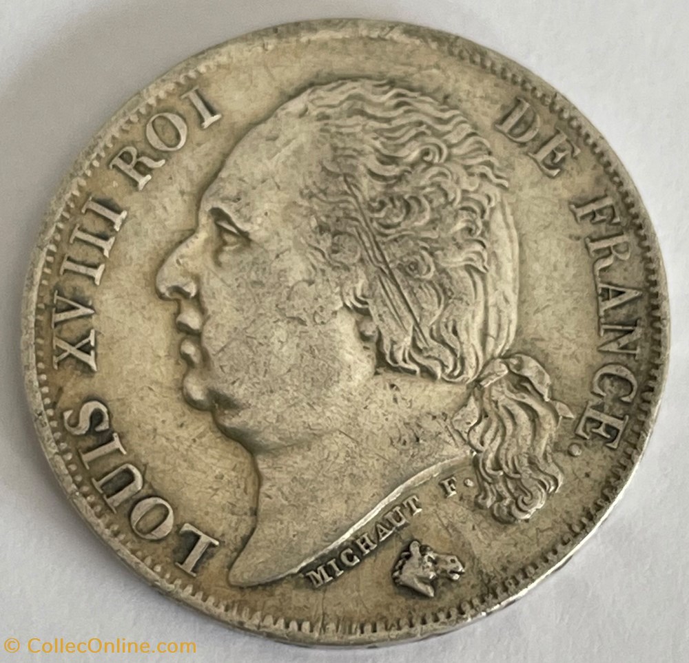 1 franc Louis XVIII 1817 Paris monnaies monde france 1 franc louis xviii 1817 paris