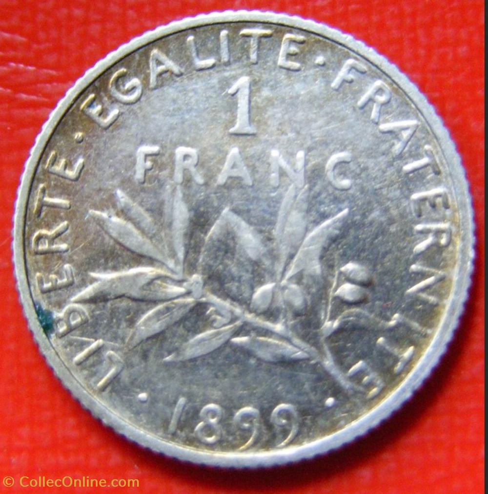 monnaies monde france 1 franc semeuse 1899