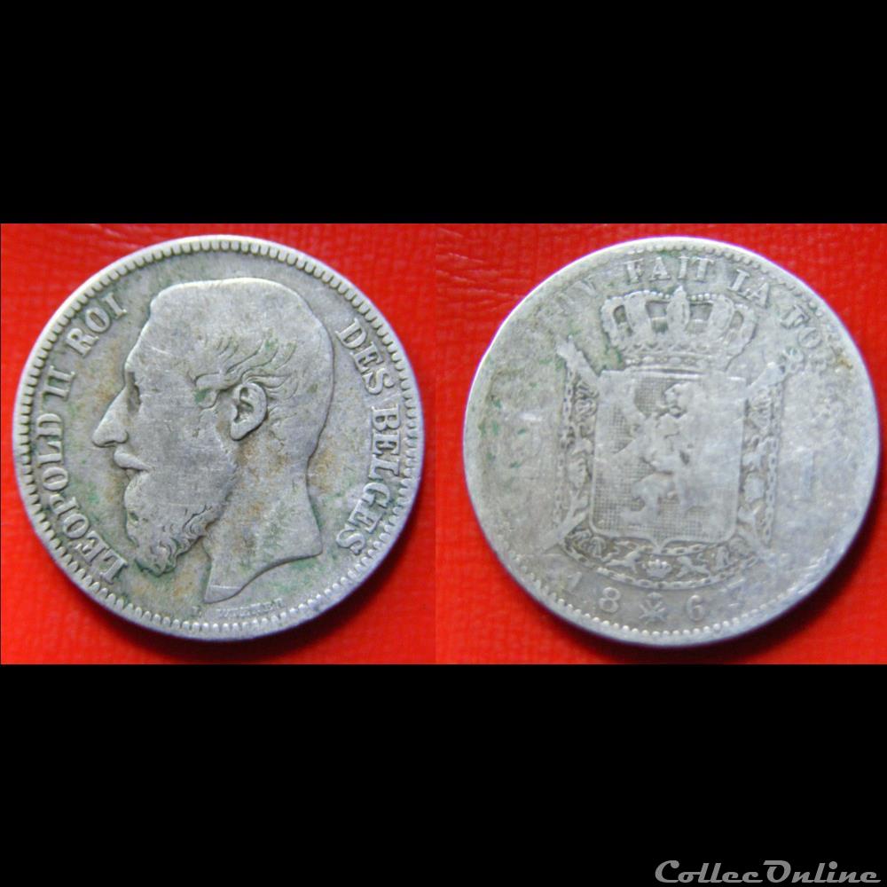BELGIQUE 2 Francs Léopold II légende française 1867 monnaie monde belgique 2 francs leopold ii legende francaise 1867