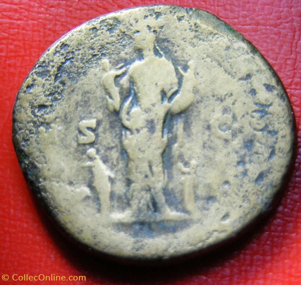 Sesterce -ANTONIN LE PIEUX - PIETATI monnaies antiques romaines imperiales republicaines sesterce antonin le pieux pietati