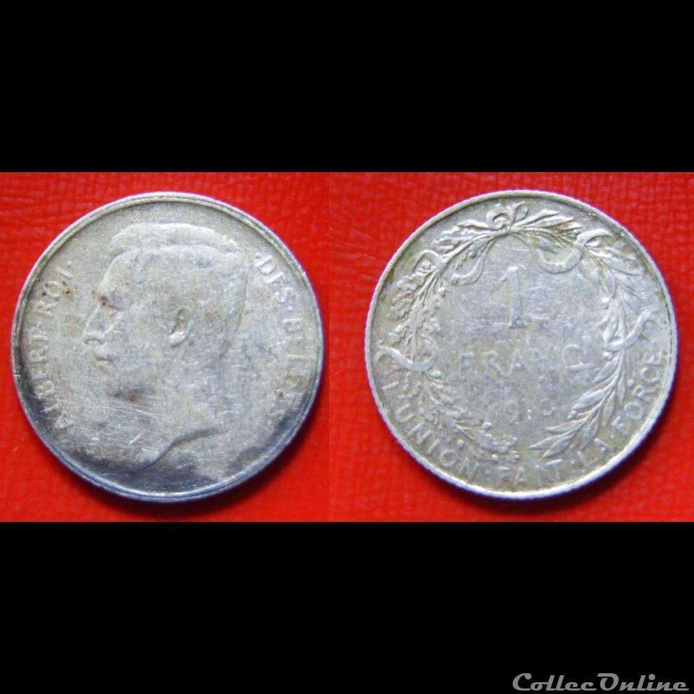 BELGIQUE 1 Franc Albert Ier légende française 1910 monnaie monde belgique 1 franc albert ier legende francaise 1910