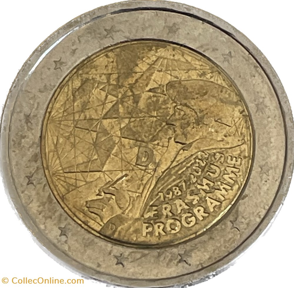2 euros Programme Erasmus D Munich 2022 monnaies allemagne 2 euros programme erasmus d munich 2022