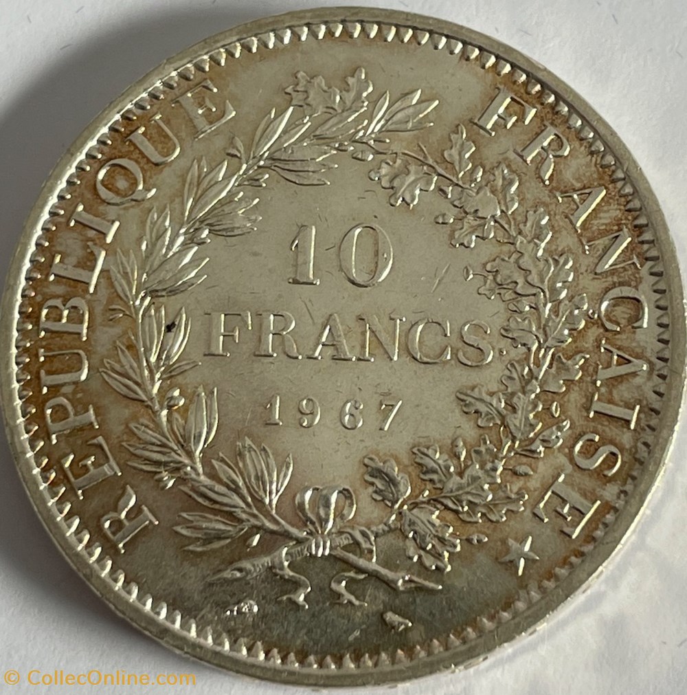 monnaies monde france 10 francs hercule 1967 accent sur le e de republique