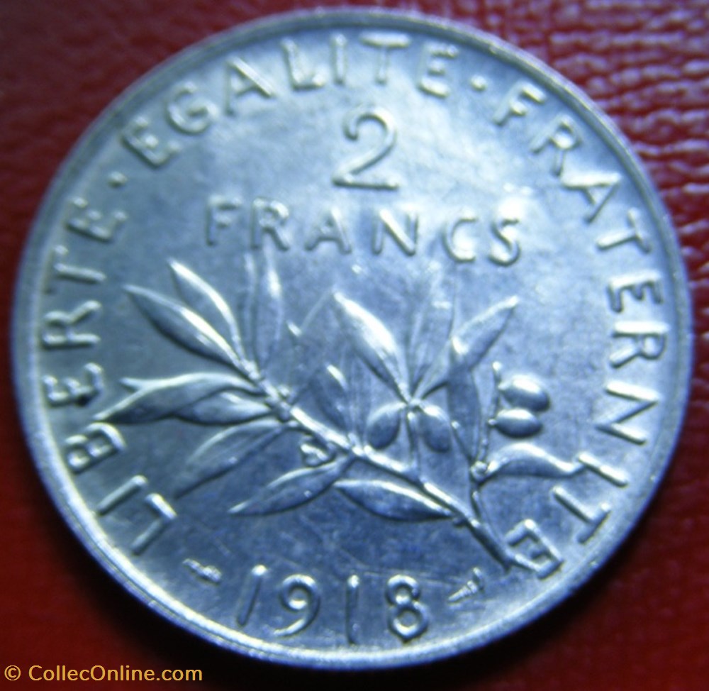 2 francs Semeuse 1918 monnaies monde france 2 francs semeuse 1918