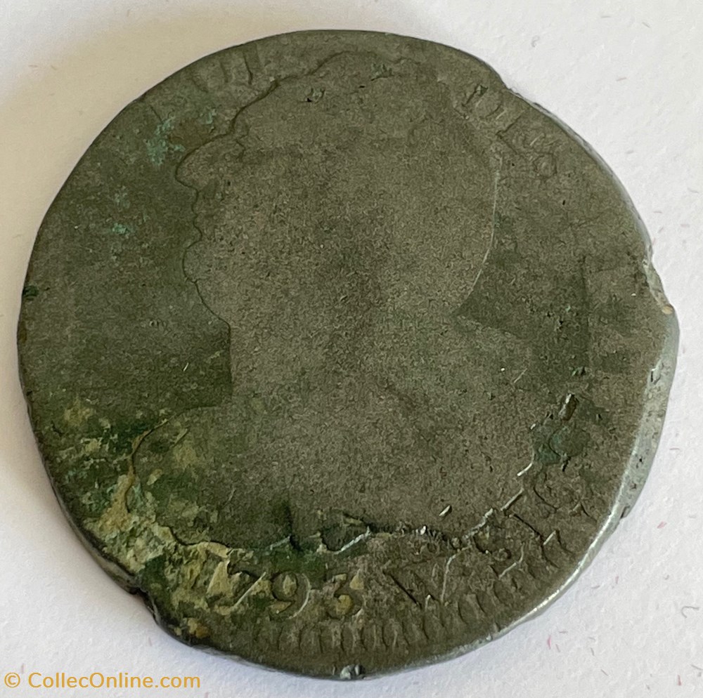 monnaies monde france 2 sols dit au faisceau type francois 1793 lille