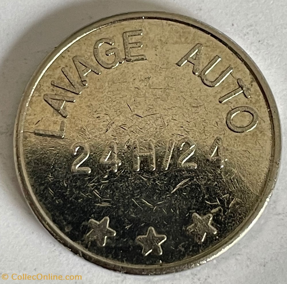 Jeton de Lavage voiture 7/7 24/24 monnaies paranumismatique jetons poids jeton de lavage voiture 7 7 24 24