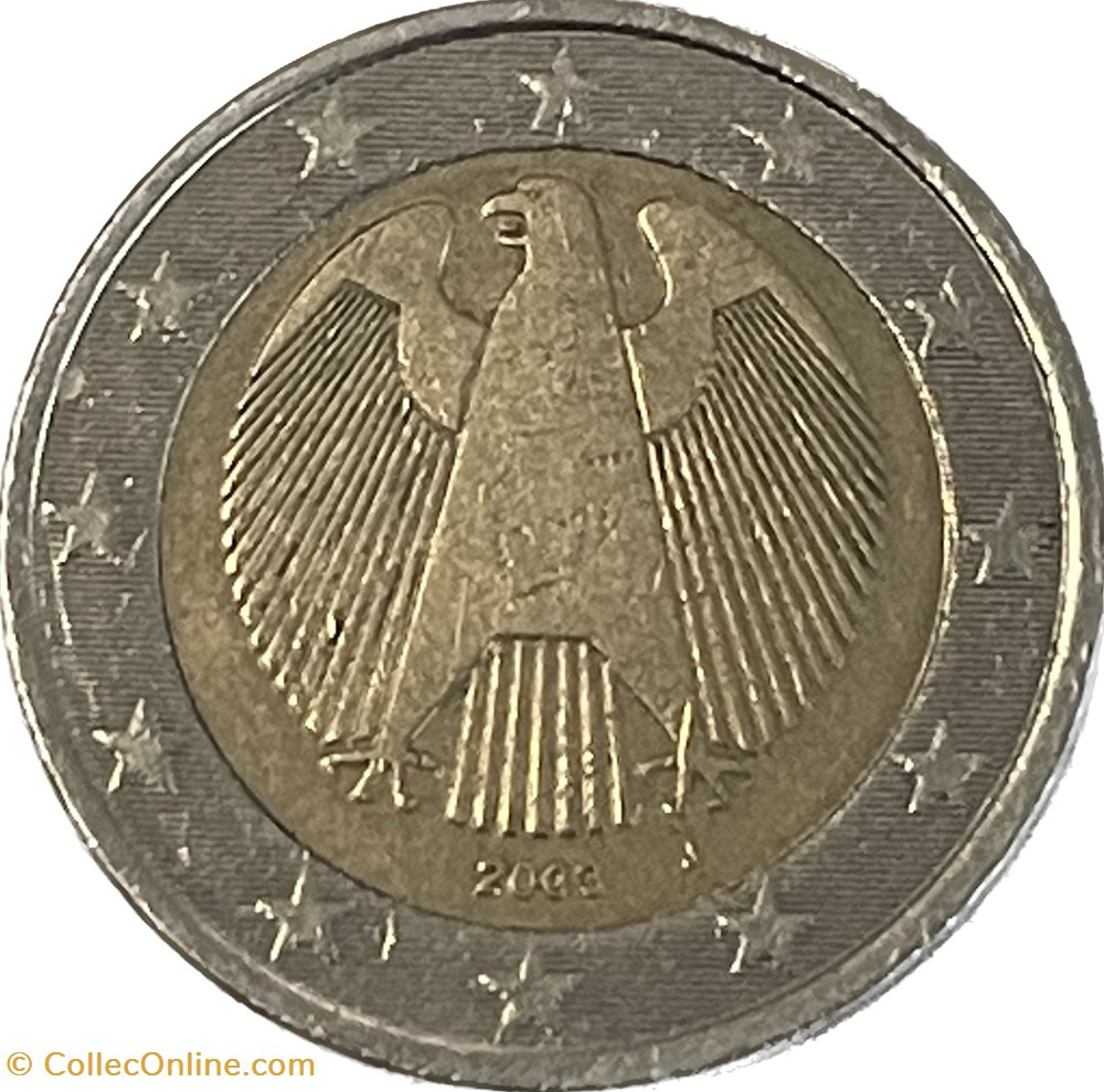 2 Euros 2003 J Hambourg monnaies allemagne 2 euros 2003 j hambourg