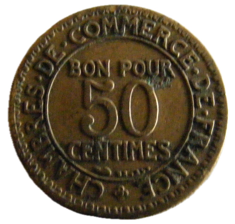 50 centimes Chambres de commerce 1923 monnaies monde france 50 centimes chambres de commerce 1923