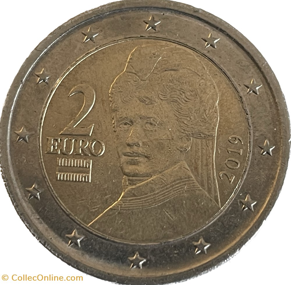 2 Euros 2019 monnaies a autriche 2 euros 2019
