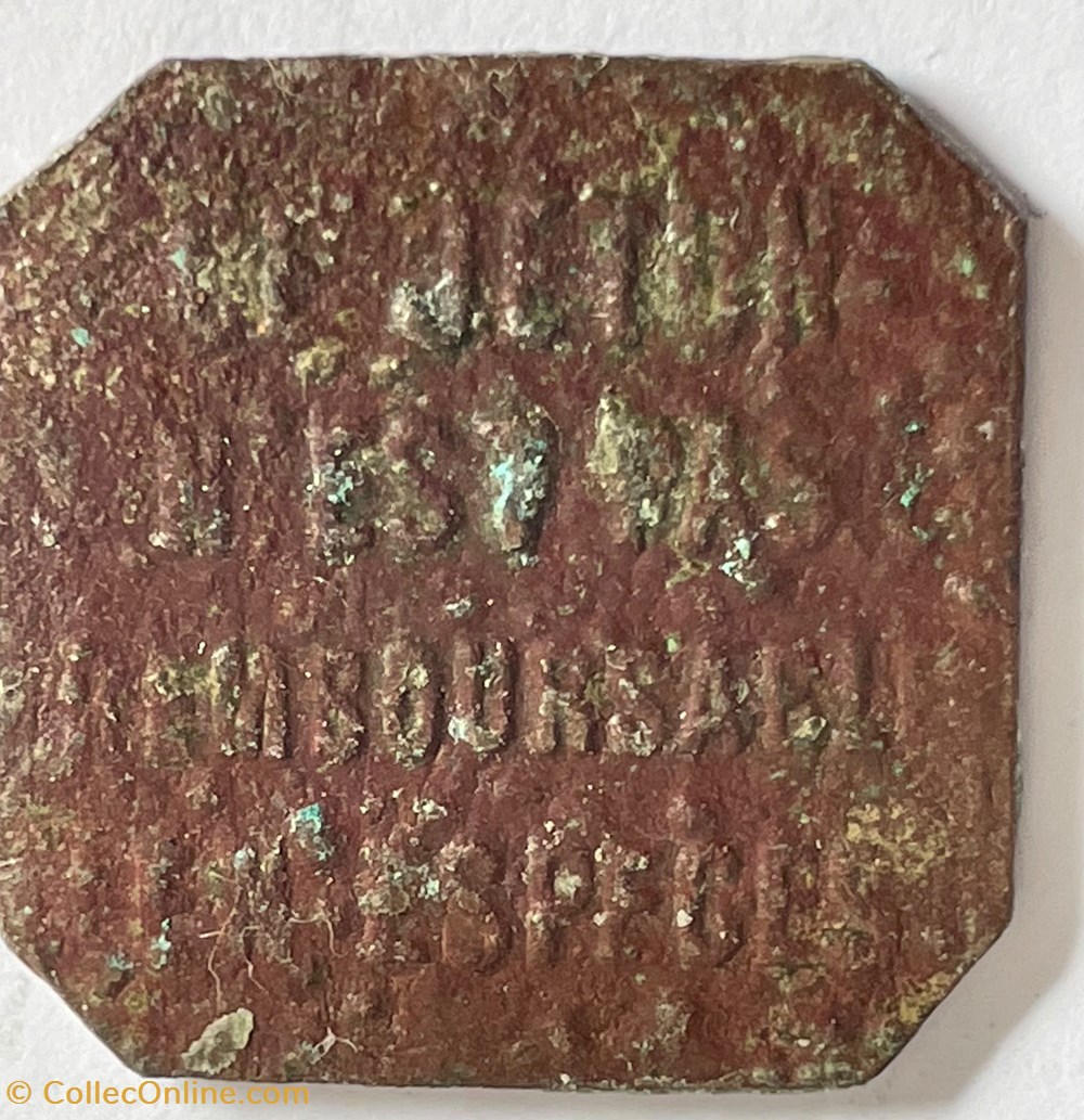 20 Centimes O.T.L. (La compagnie des Omnibus et Tramways de Lyon) monnaies paranumismatique jetons poids 20 centimes o t l la compagnie des omnibus et tramways de lyon