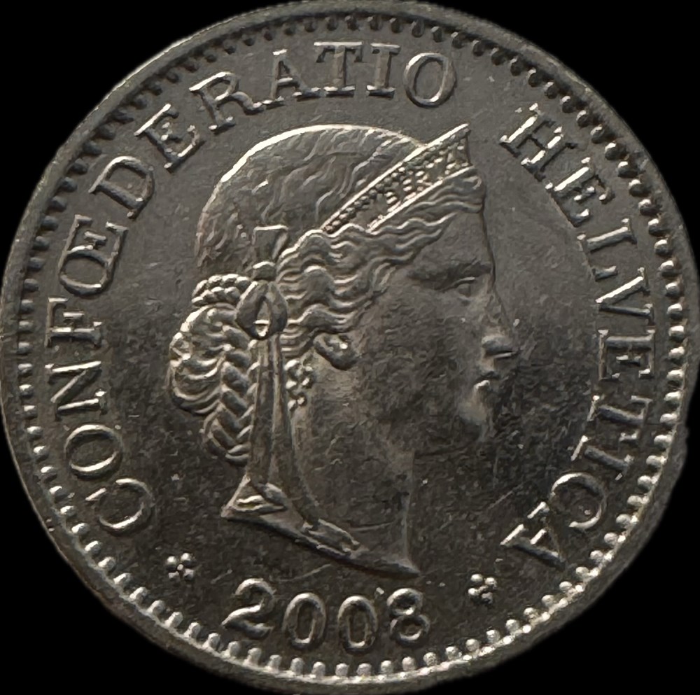 Suisse 10 centimes Tête de Libertas cupronickel 2008 monnaies monde suisse 10 centimes tete de libertas cupronickel 2008