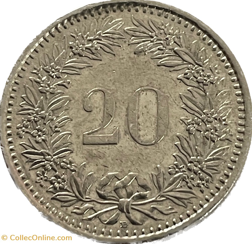 Suisse 20 centimes Tête de Libertas cupronickel 1999 monnaies monde suisse 20 centimes tete de libertas cupronickel 1999
