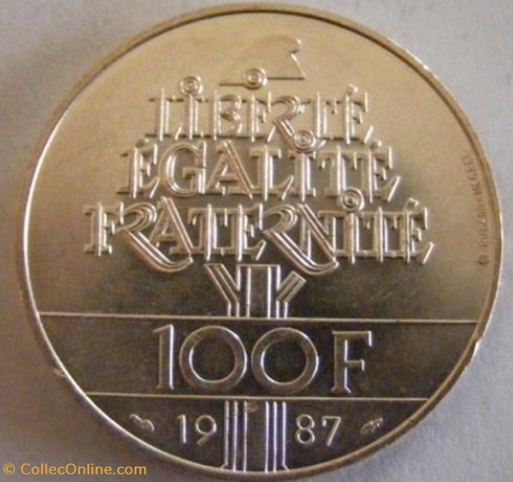 100 francs Égalité - La Fayette 1987 monnaies monde france 100 francs egalite la fayette 1987