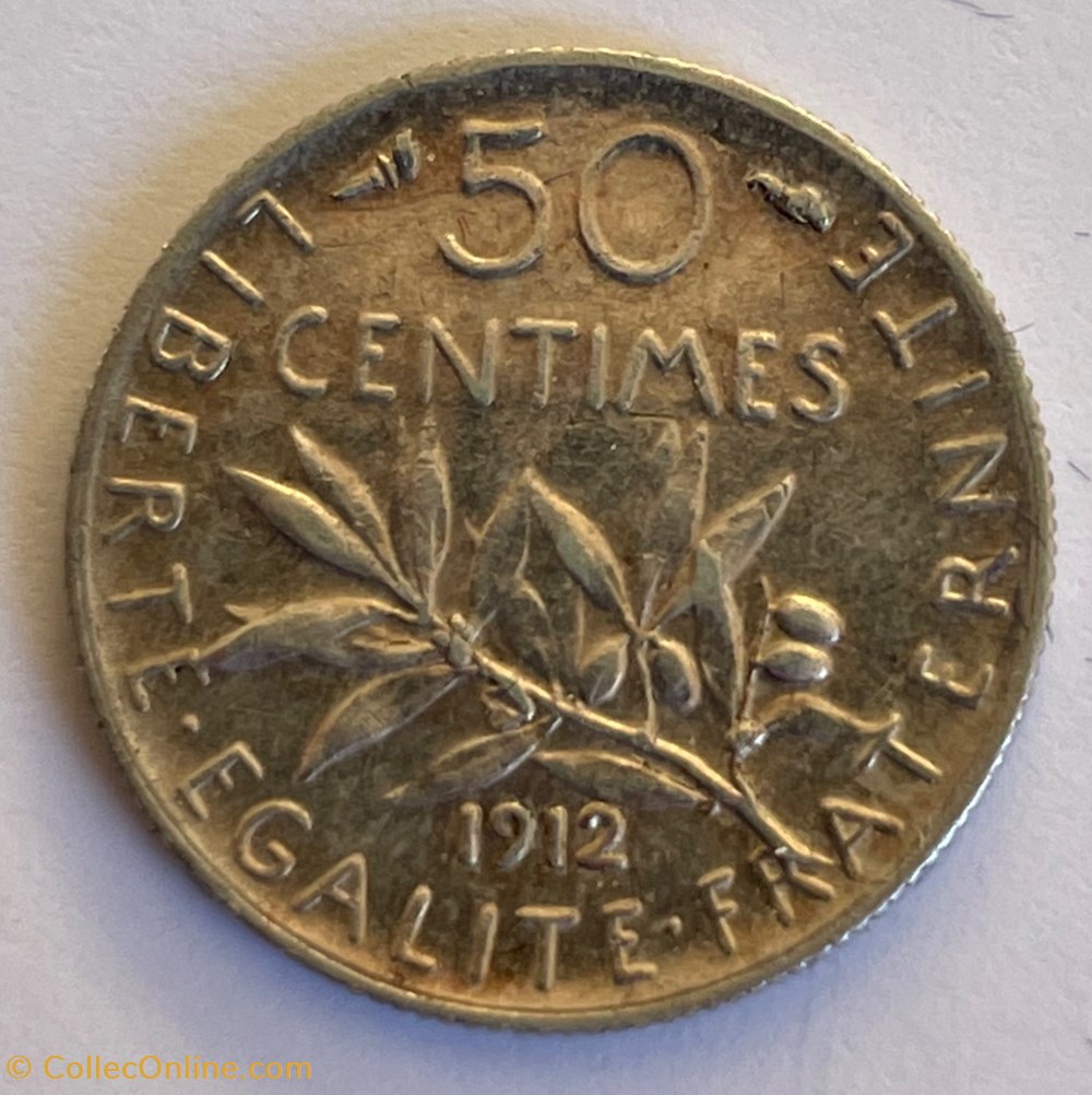 monnaies monde france 50 centimes semeuse 1912