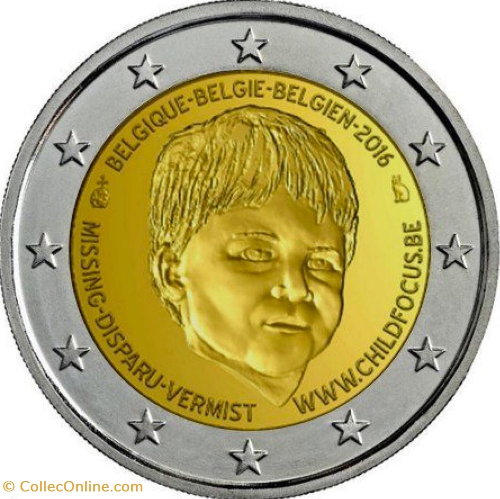 monnaies belgique 2 euros 20e anniversaire de la creation de organisation non gouvernementale child focus 2016