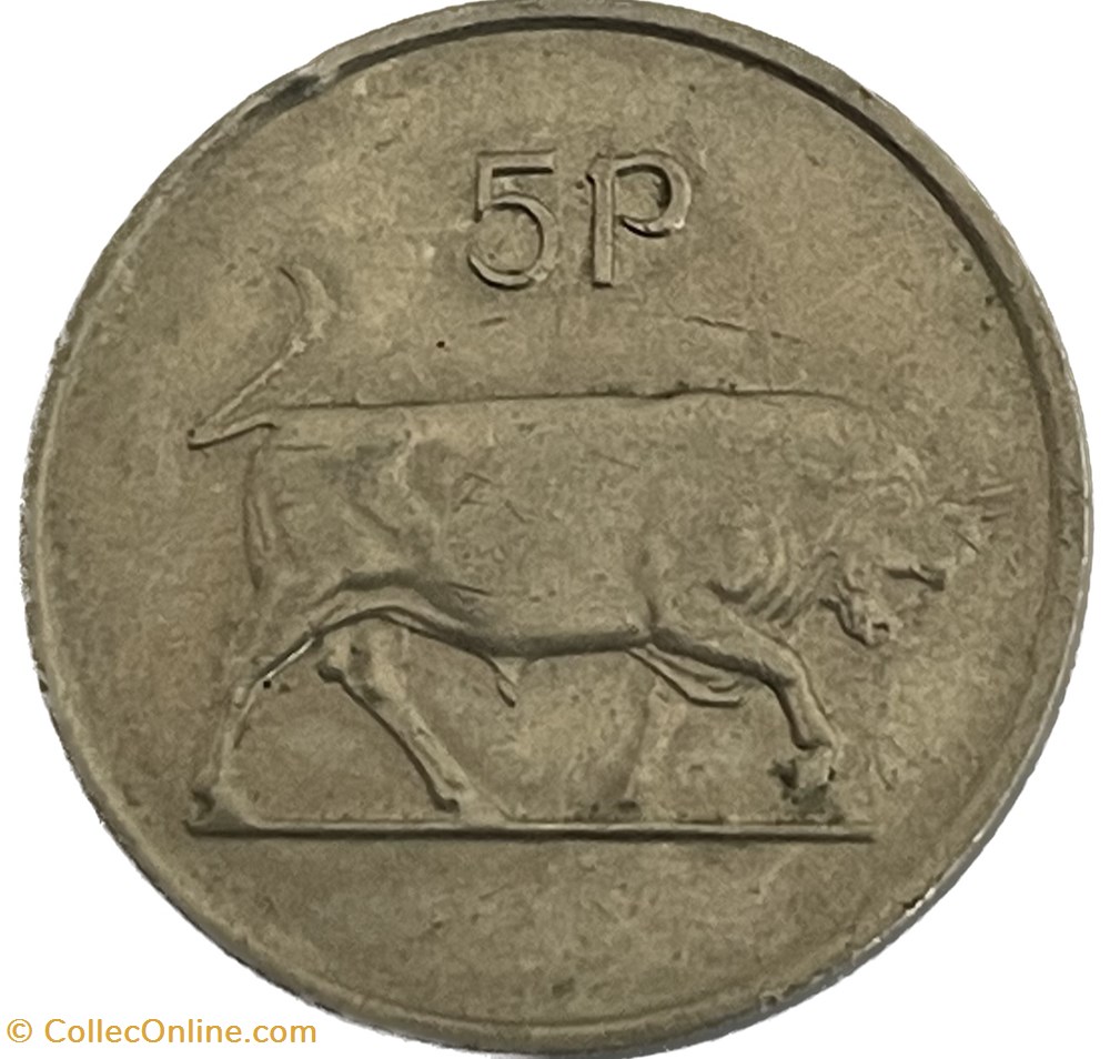Irlande - 5 pence type large 1982 monnaies monde irlande 5 pence type large 1982