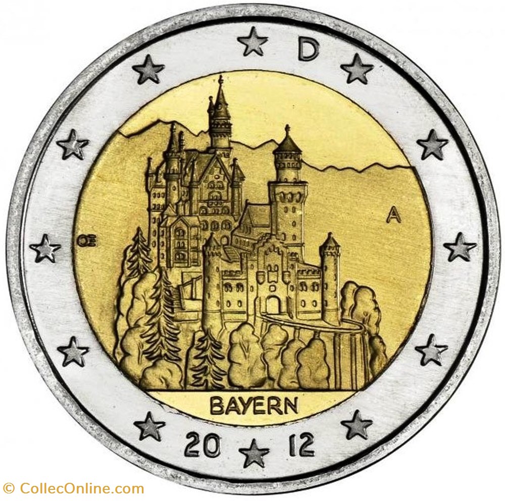 2 Euros Présidence de la Bavière au Bundesrat 2012 G Karlsruhe monnaies allemagne 2 euros presidence de la baviere au bundesrat 2012 g karlsruhe