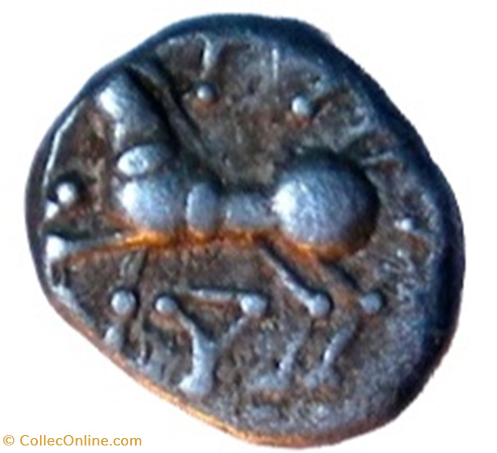 Quinaire KALETEDOY, au delta renversé monnaies antiques celtes quinaire kaletedoy au delta renverse
