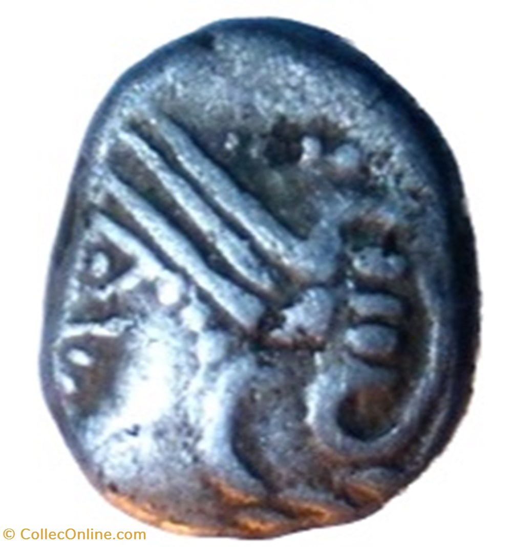 Quinaire KALETEDOY, au delta renversé monnaies antiques celtes quinaire kaletedoy au delta renverse