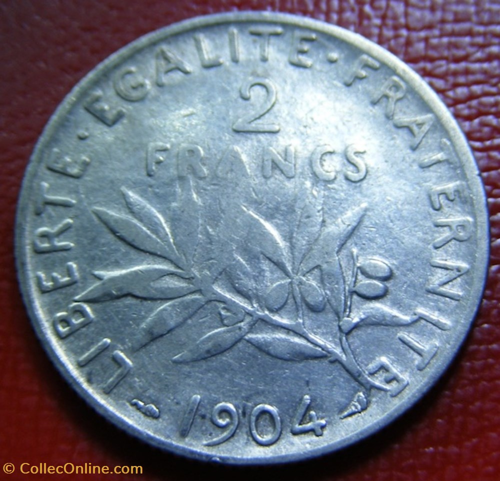 2 francs Semeuse 1904 monnaies monde france 2 francs semeuse 1904