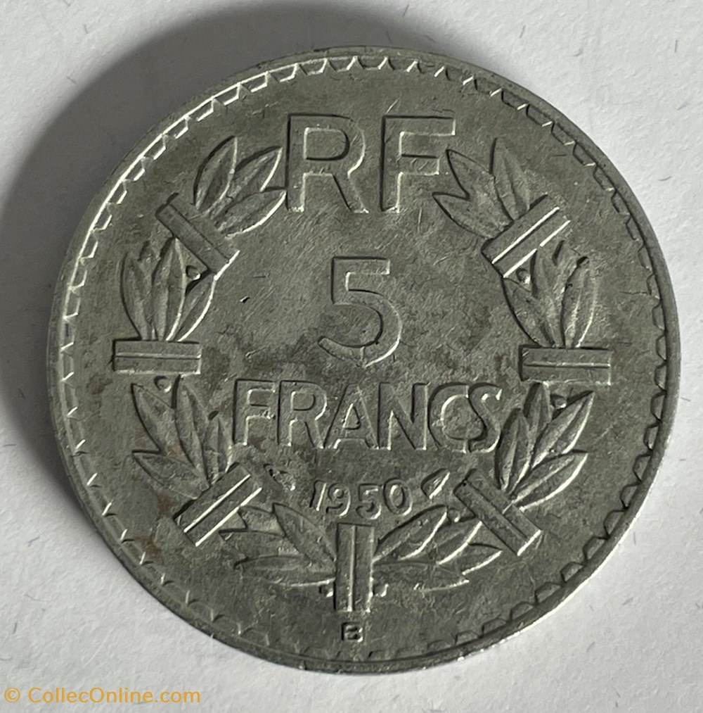 5 Francs Lavrillier 1949 B Monnaies Monde France Quatrième