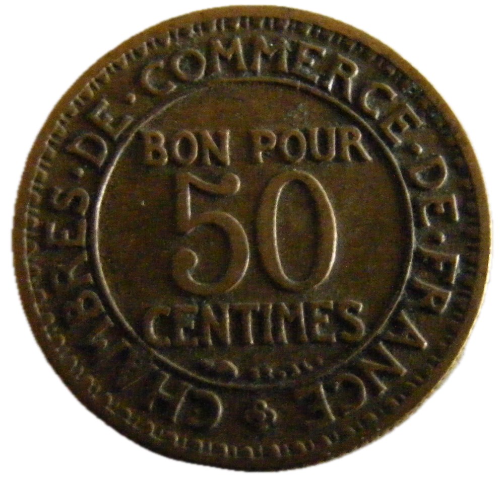 50 centimes Chambres de commerce 1924 monnaies monde france 50 centimes chambres de commerce 1924