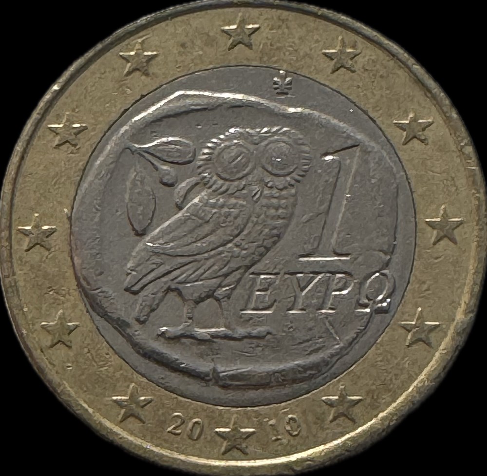 monnaies euros grece 1 euro 2010 2e carte