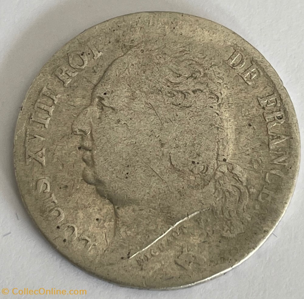 1 franc Louis XVIII 1816 Toulouse monnaies monde france 1 franc louis xviii 1816 toulouse