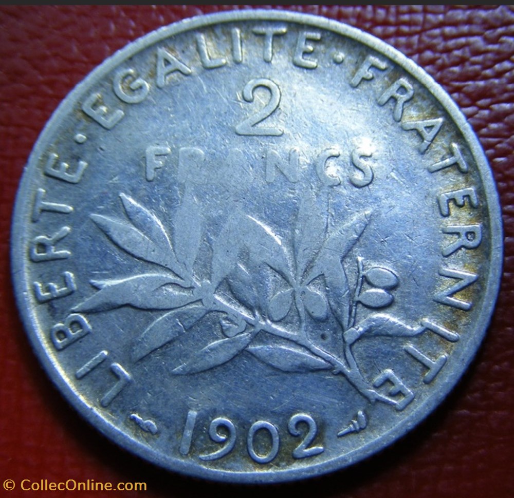2 francs Semeuse 1902 monnaies monde france 2 francs semeuse 1902