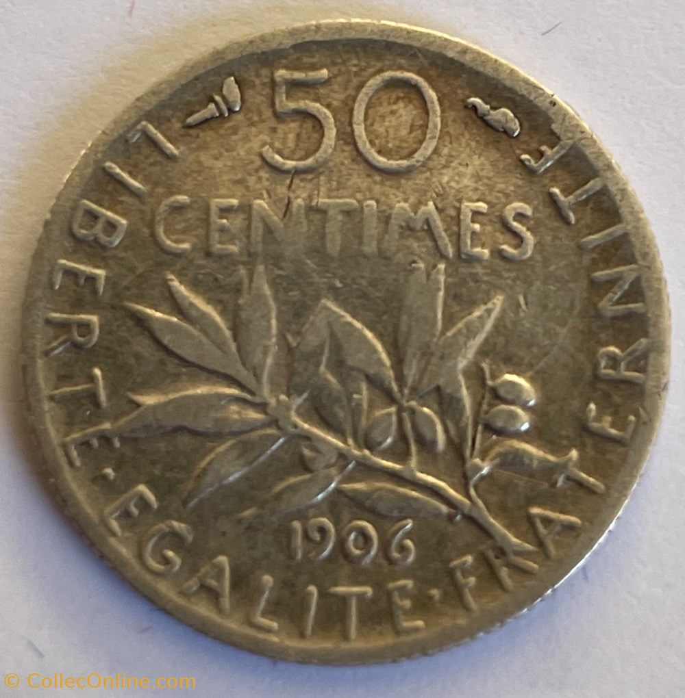 50 centimes Semeuse 1906 monnaies monde france 50 centimes semeuse 1906