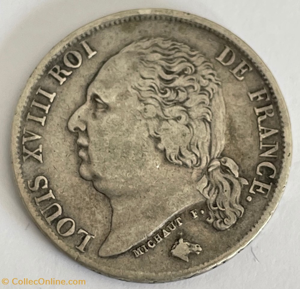 1 franc Louis XVIII 1817 La Rochelle monnaies monde france 1 franc louis xviii 1817 la rochelle