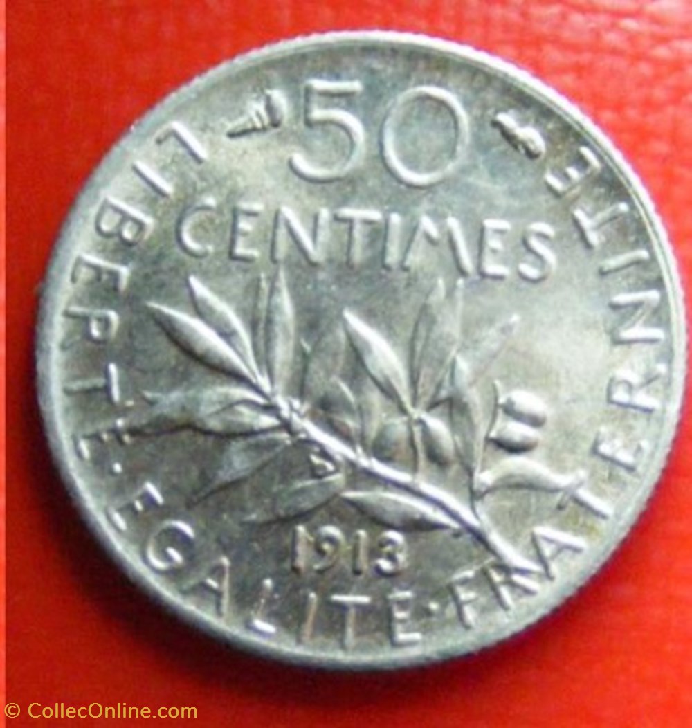 monnaies monde france 50 centimes semeuse 1913