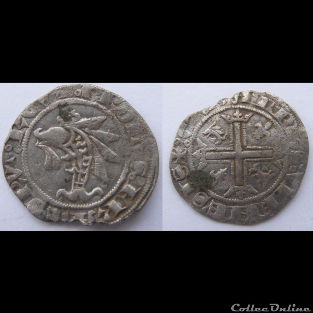 DAUPHINS DU VIENNOIS - CHARLES V Gros monnaie france feodale dauphins du viennois charles v gros