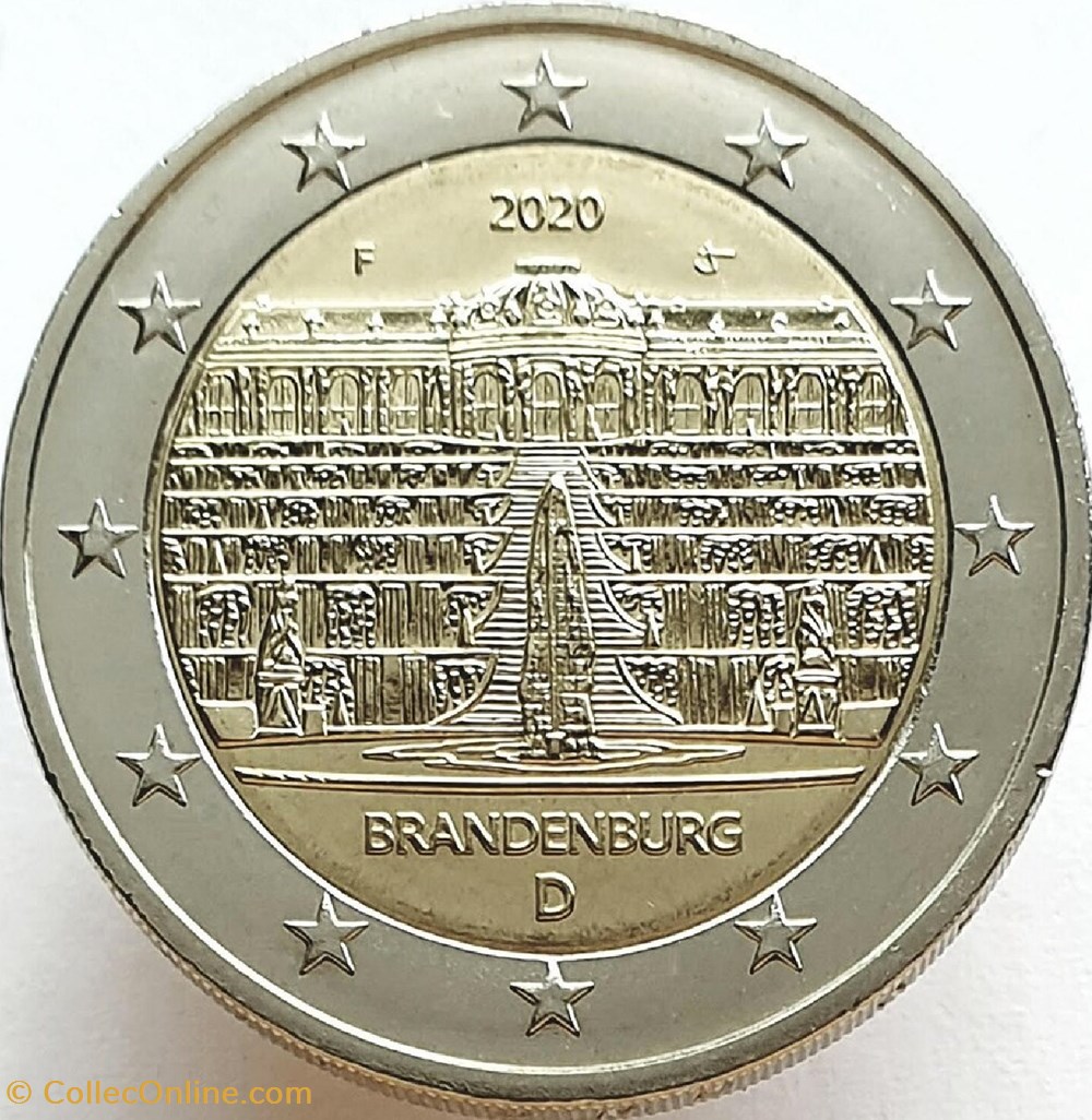 2 Euros Présidence du Brandebourg au Bundesrat 2020 G Karlsruhe monnaies allemagne 2 euros presidence du brandebourg au bundesrat 2020 g karlsruhe