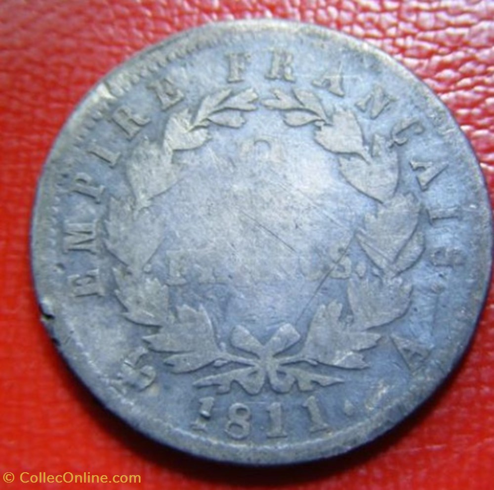 monnaies monde france 2 francs napoleon ier tete lauree 1811 a